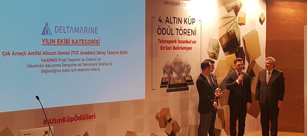 ÇOK MAKSATLI AMFİBİ HÜCUM GEMİSİ (TCG ANADOLU) TASARIM EKİBİ TEKNOPARK ISTANBUL TARAFINDAN YILIN TAKIMI SEÇİLDİ!